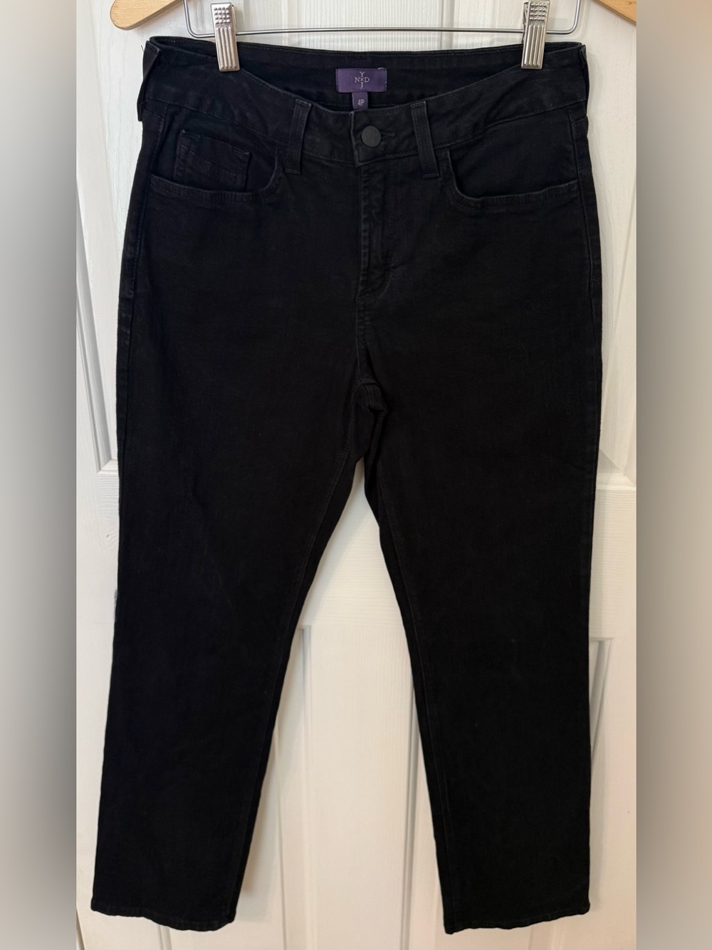 NYDJ Black Straight Leg Jeans — Size 4P